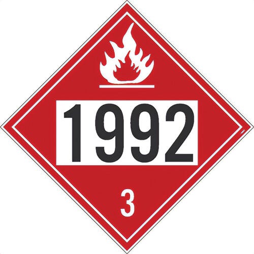 National Marker DL183P10 Placard, FLAMMABLE, 1992 3