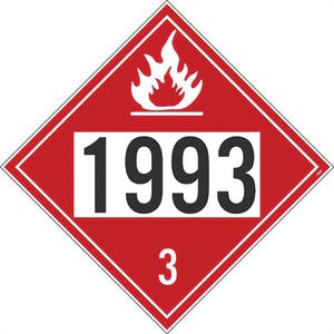 National Marker DL40BUV10 Placard, FLAMMABLE LIQUID, 4