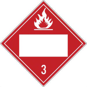 National Marker DL4BP50 Placard, FLAMMABLE 3, BLANK