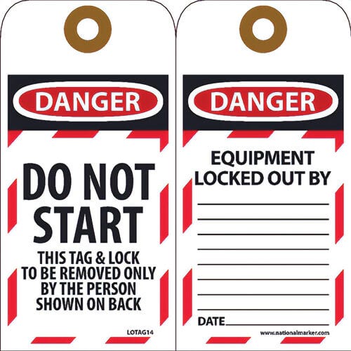 National Marker LOTAG14 Tags, Lockout, Danger Do Not