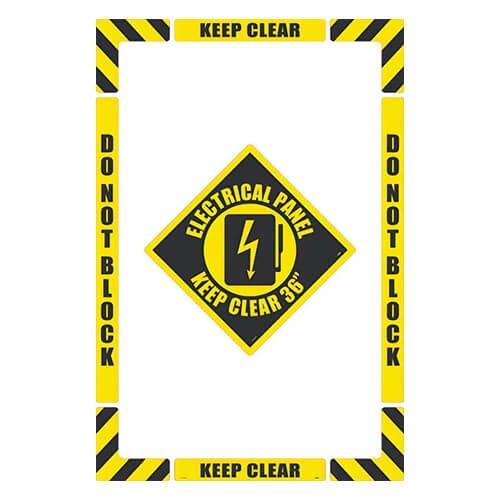 National Marker WFKSM05 Walk-On Electrical Panel Floor Marking Kit, Smooth, 36 in H x 24 in W