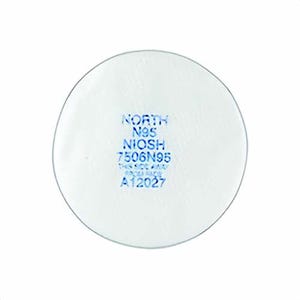 North® By Honeywell 7506N95 Filter Pad, Use with RU8500 and 7700 Series Half Masks Respirators, N95