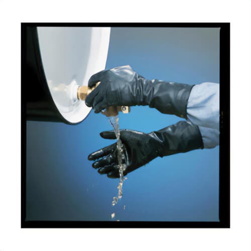 North® By Honeywell B161R/10 North Butyl™ B161R Dipped Chemical Resistant Gloves, Size 10, Ambidextrous, Butyl, Black