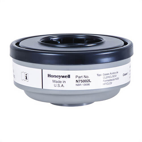 North® By Honeywell N75002L N Series APR Cartridge, Use with 5400, 5500, 7600 and 7700 Series Respirators, Acid Gas