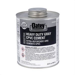 Oatey® 30329 Heavy Duty Industrial CPVC Cement, 32 oz Container, Gray, Use with All Classes and Schedules of PVC