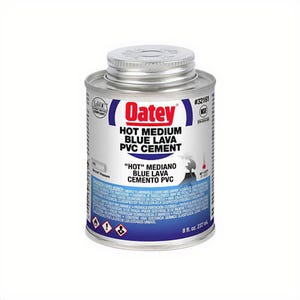 Oatey® Blue Lava™ 32160 Low VOC Medium Body Medium Hot Very Fast Set PVC Solvent Cement, 4 oz Container, Blue