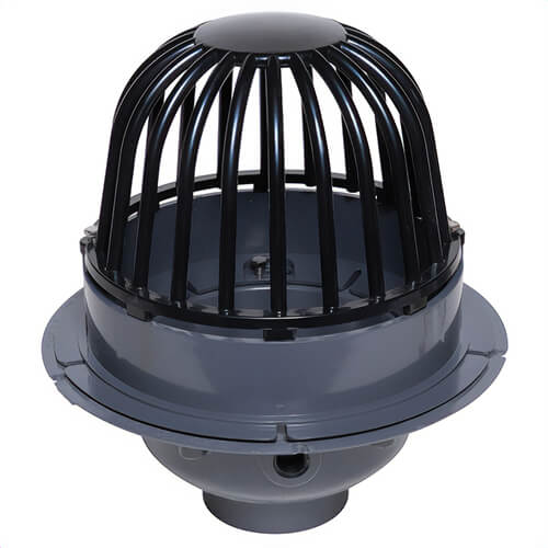 Oatey® 78033 78000 Roof Drain with ABS Dome and Dam Collar, 3 in Outlet, FNPT Connection, PVC Drain, Domestic