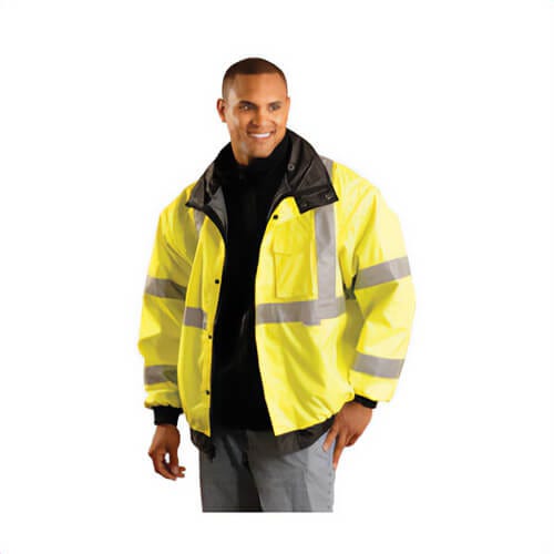 OccuNomix LUX-TJBJ-Y4X 4-Way Original Premium Bomber Jacket, Hi-Viz Yellow, 60 to 62 in Chest