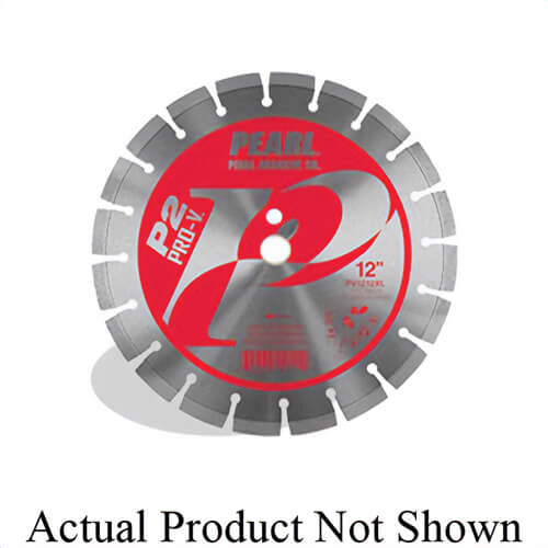 Pearl® PV1412XL P2 Pro-V™ Diamond Segmented Blade, 14 in dia Blade, 1/8 in W x 20 mm D Cutting, 1 in Arbor/Shank, Dry/Wet Cutting