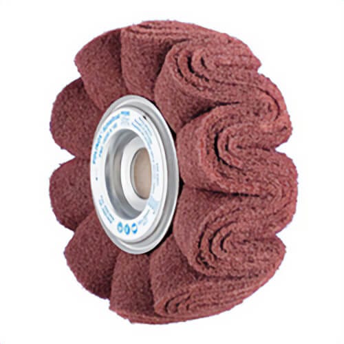 Pferd Polinox® 43031 Corrugated Unmounted Non-Woven Flap Wheel, 6 in dia, 2 in W Face, 180 Grit, Fine Grade, Aluminum Oxide Abrasive