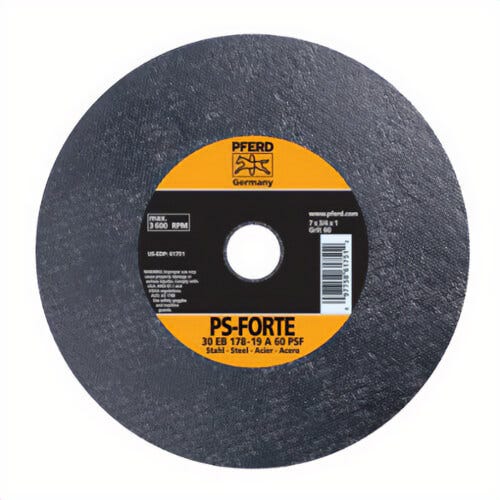 Pferd 61769 Universal Line PS-Forte Flat Bench and Pedestal Grinding Wheel, 10 in dia x 1 in thick