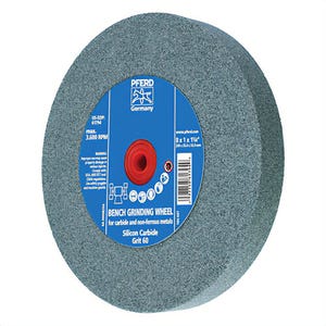 Pferd 61794 Universal Line PS-Forte Flat Bench and Pedestal Grinding Wheel, 8 in dia x 1 in Thick, 1-1/4 in Center Hole, 60 grit