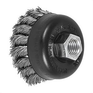 Pferd 82329 External Nut Heavy Duty Minigrinder Single Row Cup Brush, 2-3/4 in dia Brush, 5/8-11 Arbor Hole, Standard/Twist Knot