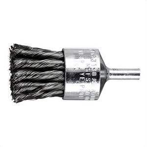 Pferd 83138 Straight Cup Stem Mount End Brush, 1 in, Knot, 0.01 in, Carbon Steel Fill, 1-1/8 in L Trim