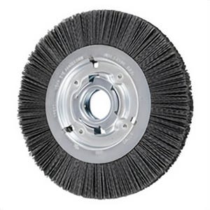 Pferd M-BRADâ„¢ 83703 Wide Face Wheel Brush with (2) 1/2 x 1/4 in Keyways, 8 in dia Brush, 1 in W Face, 0.04 in dia Filament/Wire, 2 in Arbor Hole