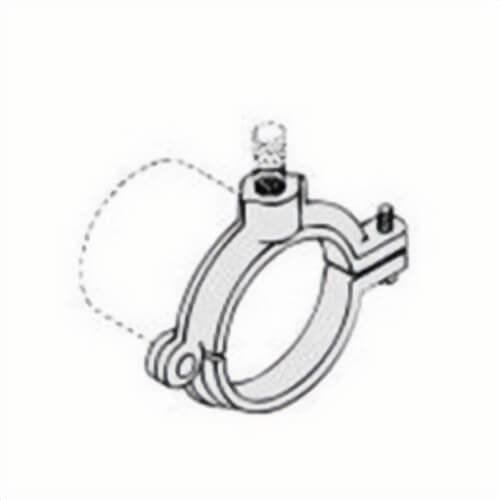 PHD 508R3125EG Hinged Extension Split Clamp, 1-1/4 in Pipe/Tube, 3/8 in Rod, 180 lb Load, Malleable Iron, Electro Galvanized