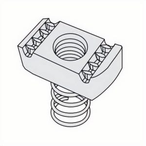 PHD S3106 EG FIG 3106 Strut Nut with Spring, 3/8 in Thread, Carbon Steel