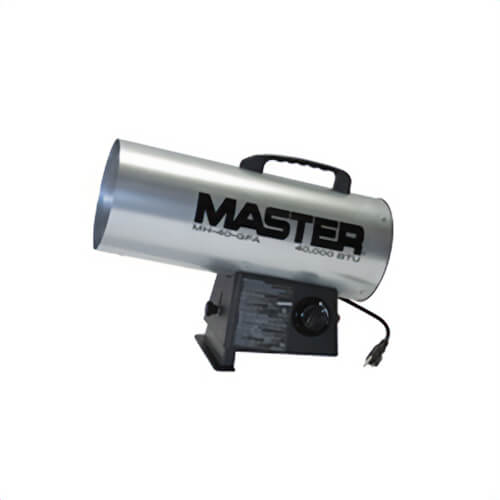 Master® MH-40-GFA Gas Forced Air Torpedo Heater, 40000 Btu/hr Capacity, 120 VAC