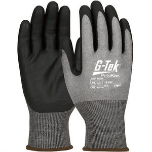 G-Tek® 16-854/L PolyKor® Foam Grip Cut-Resistant Gloves, L, Nitrile Coating, Nitrile/PolyKor®, Knit Wrist Cuff