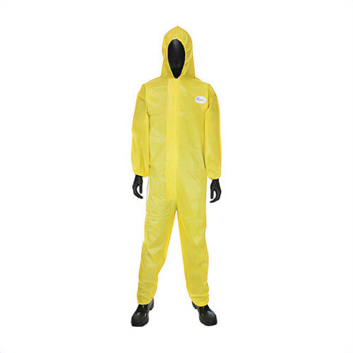 PIP® 3678B/2XL 3678B Posi-Wear® UB Plus™ Ultimate Barrier Disposable Coverall with Hood, 2XL, Yellow, 29.1 in Chest