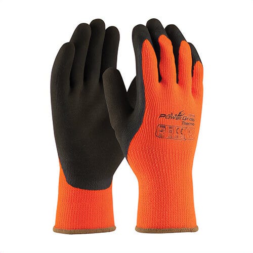 PIP® 41-1400/XXL PowerGrab™ Thermo General Purpose Gloves, Coated/Cold Protection, 2XL, Latex Palm, Acrylic/Terrycloth