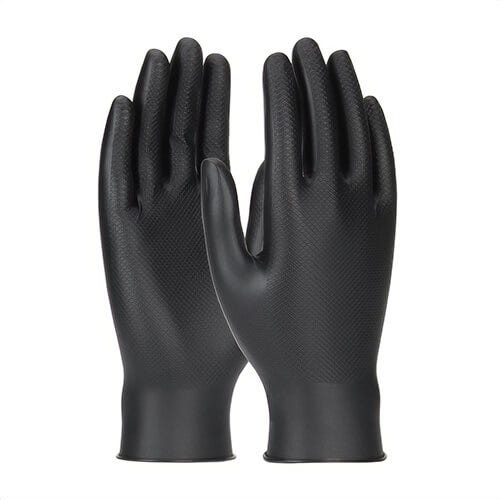 PIP® Ambi-Dex® Grippaz™ 67-246/M Skins Disposable Gloves, M, Nitrile, Black, 9-1/2 in L, 6 mil Thick