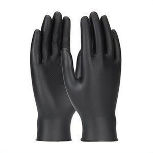 PIP® Ambi-Dex® Grippaz™ 67-246/M Skins Disposable Gloves, M, Nitrile, Black, 9-1/2 in L, 6 mil Thick