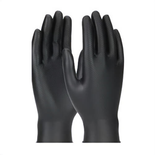 PIP® Ambi-Dex® Grippaz™ 67-246/XXL Skins Disposable Gloves, 2XL, Nitrile, Black, 9-1/2 in L, 6 mil Thick