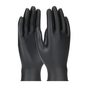 PIP® Ambi-Dex® Grippaz™ 67-246/L Skins Disposable Gloves, L, Nitrile, Black, 9-1/2 in L, 6 mil Thick