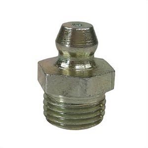 Plews & Edelmann® 11-150 Ball Check Short Straight Grease Fitting, 1/8 in MNPT Thread, 11/16 in OAL, Plated, Steel
