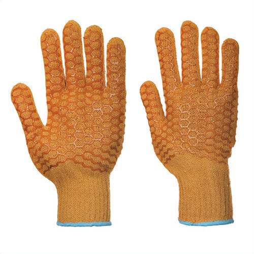 Portwest A130ORRXL Criss Cross Glove, Orange, Cotton, Elastic, Textured Pattern, Breathable Seamless Liner, XL