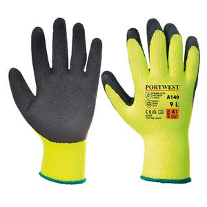 Portwest A140ORBXXL Thermal Grip Glove, Cut Level A1, Breathable Seamless Liner, Orange/Black, 2XL