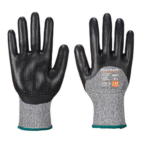 Portwest A621BKRXXXL Cut 3/4 Nitrile Foam Glove, Cut Level A4, Black, 3XL
