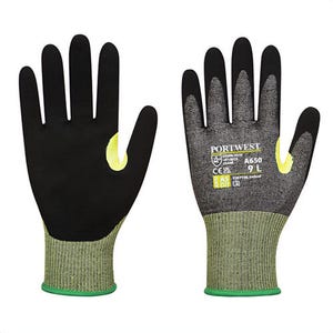 Portwest A650G8RXXL CS Cut E15 Nitrile Glove, Cut Level A5, Gray/Black, 2XL