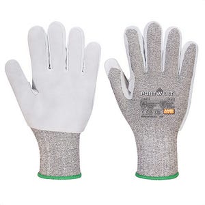 Portwest A674K8RM CS Cut F13 Leather Glove, Cut Level A7, Black, M
