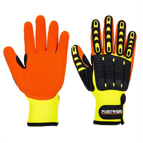 Portwest A721Y1RXXXL Anti Impact Grip Glove, Nitrile, Yellow/Orange, 3XL