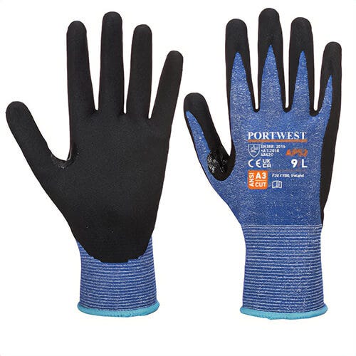 Portwest AP52B8RXL Dexti Cut Ultra Glove, Cut Level A3, Blue/Black, XL