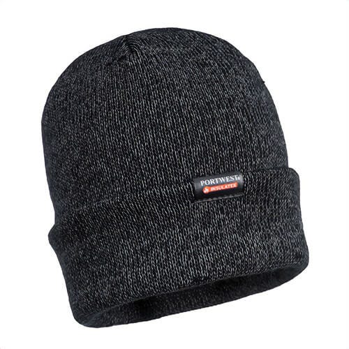 Portwest B026NAR Reflective Knit Hat, Insulatex™ Lined, Acrylic, InsulatexPro Lining, One Size, Heather Navy