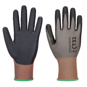 Portwest CT32G8RXXL CT Cut C18 Nitrile Glove, Cut Level A3, Gray/Black, 2XL
