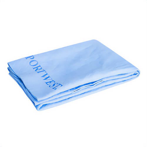Portwest CV06BLU Cooling Towel, Up to 8 hr, Lightweight, Moisture-Wicking, One Size, Blue