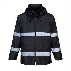 Portwest F440NARXL Ionaâ„¢ Enhanced Rain Traffic Jacket, Waterproof, Lightweight, Reflective Tape, Front Zip, 2 Pockets, Navy, XL