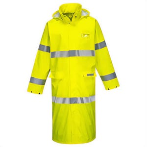Portwest FR44YERXXXL Sealtex® Flame Hi-Viz Flame Resistant Coat 50 in, Yellow, 3XL