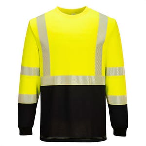 Portwest FR709YBRXXXL Modaflame Knit Hi-Viz Two Tone Flame Resistant Crew, Yellow/Black, 3XL