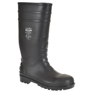 Portwest FW95BKR49 Total Safety Wellington Slip Resistant, Black, Size 15