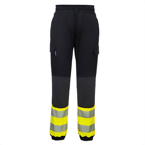 Portwest KX341KYRXXXL KX3™ Hi-Viz Flexi Pants, Slim Fit, Cuffed, Reflective Tape, 4-Way Stretch, 5 Pockets, Black/Yellow, 3XL