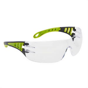 Portwest PS12SKR Tech Look Safety Glasses, Lightweight, Flexible Arms, Dielectric, Non-Magnetic, Anti-Scratch, One Size, Smoke