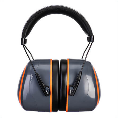 Portwest PS43GRR HV Extreme Ear Muffs, Padded Headband, Adjustable Dual Pin Sytem, Contrast Coloring, One Size, Gray