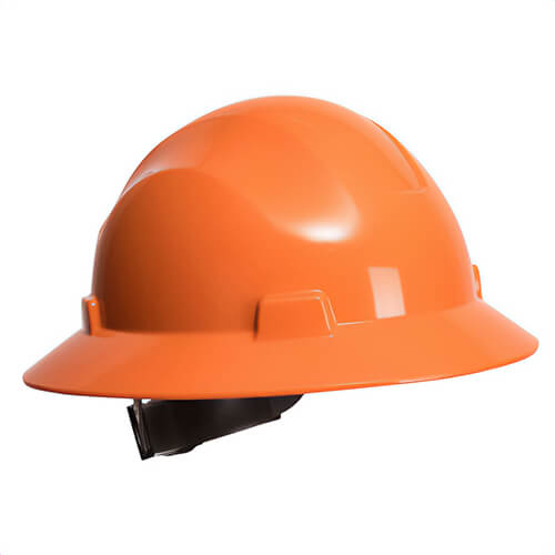 Portwest PS56YER Full Brim Premier Hard Hat, Unvented, HDPE, Suspension Harness, Size Adjustable, Yellow