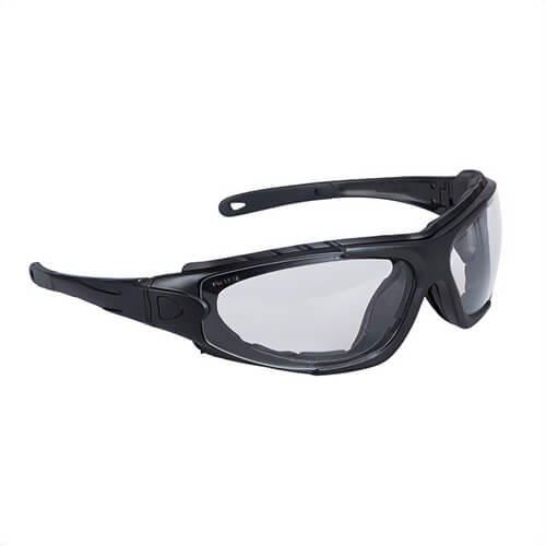 Portwest PW11SKR Levo Safety Glasses, Anti-Scratch, Non-Magnetic: Nickel and Ferrous Free, 99% UV protection, One Size, Smoke