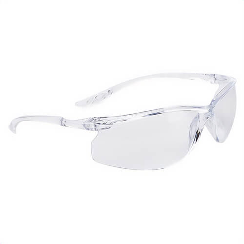 Portwest PW14SKR Lite Safety Glasses, Lightweight, Wraparound, Anti-Scratch, Anti-Fog, 99% UV protection, One Size, Smoke
